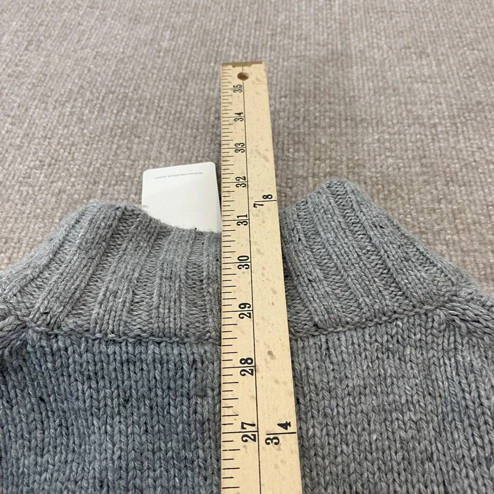 Nautica Sweater Mens 2XL Gray Mock‎ Neck Henley Button Knit Pullover Long Sleeve